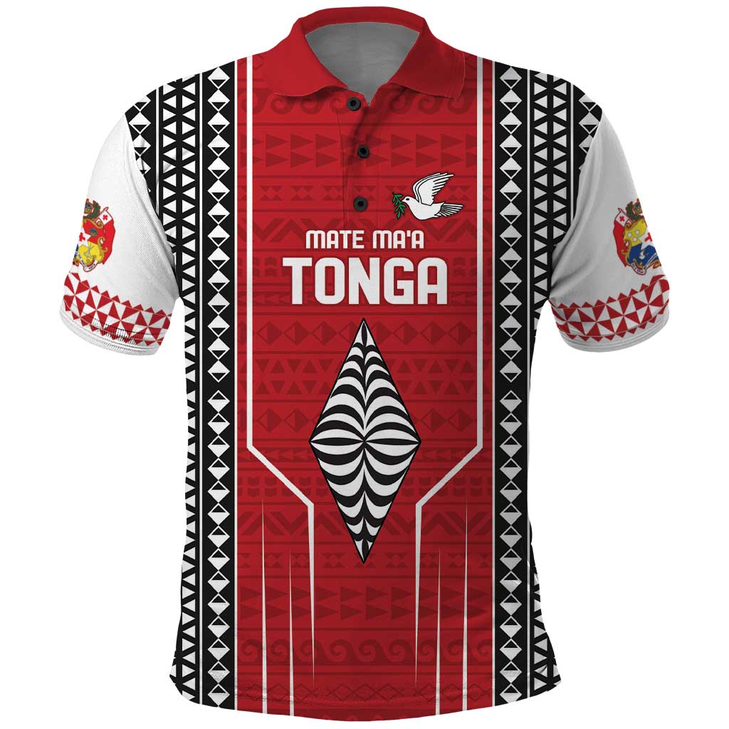 Custom Tonga Rugby Polo Shirt Mate Maa Kupesi Style