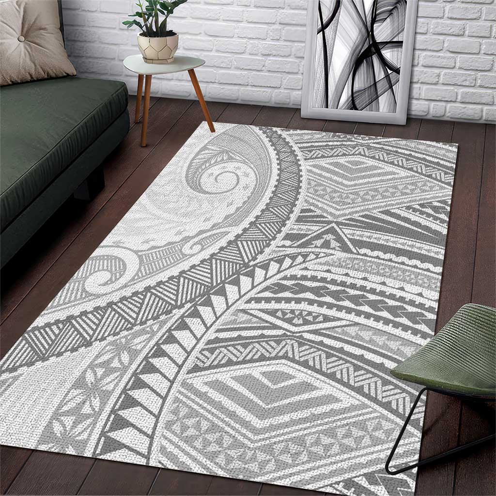American Samoa White Sunday Area Rug Polynesian Lotu Tamaiti - Polynesian Pride