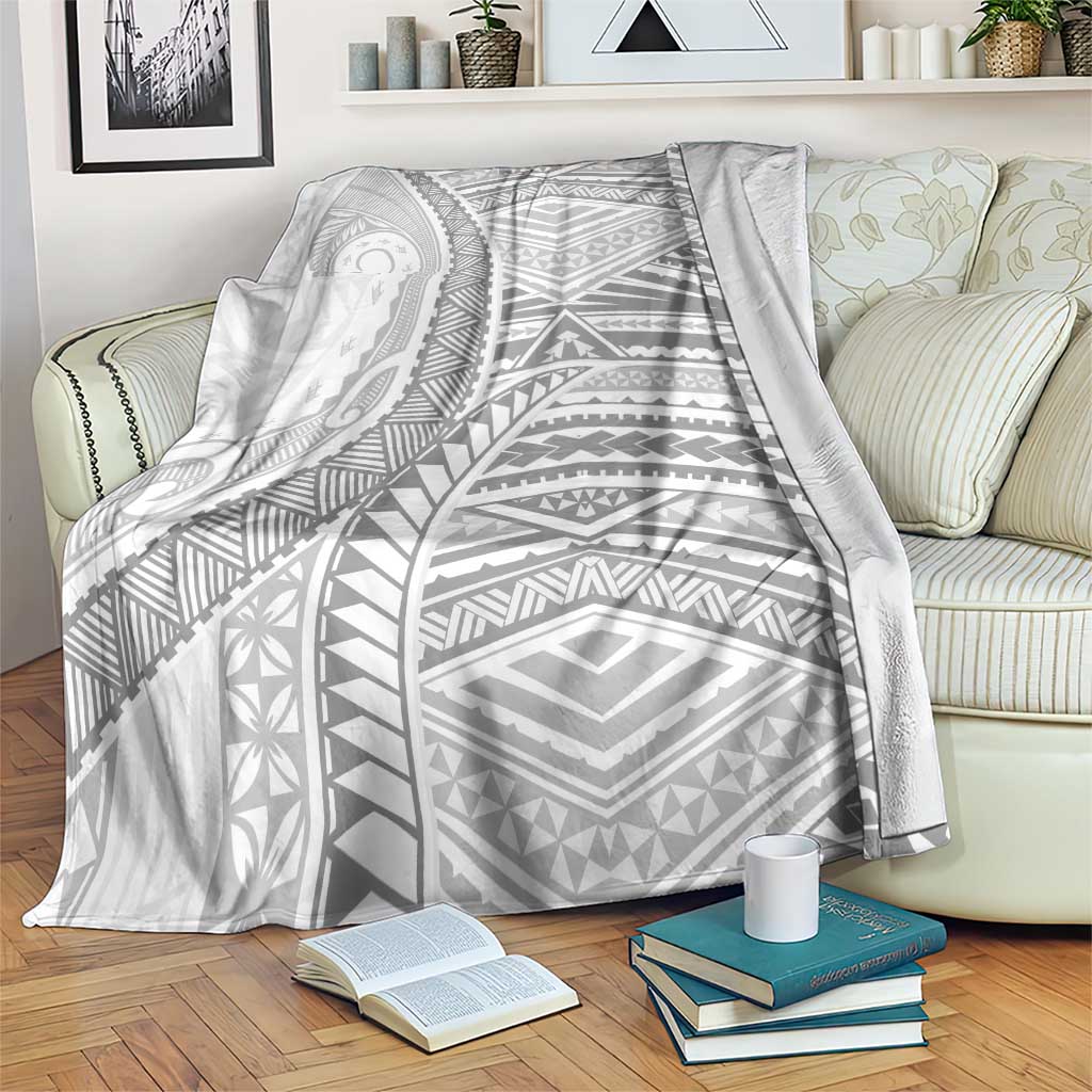 American Samoa White Sunday Blanket Polynesian Lotu Tamaiti - Polynesian Pride