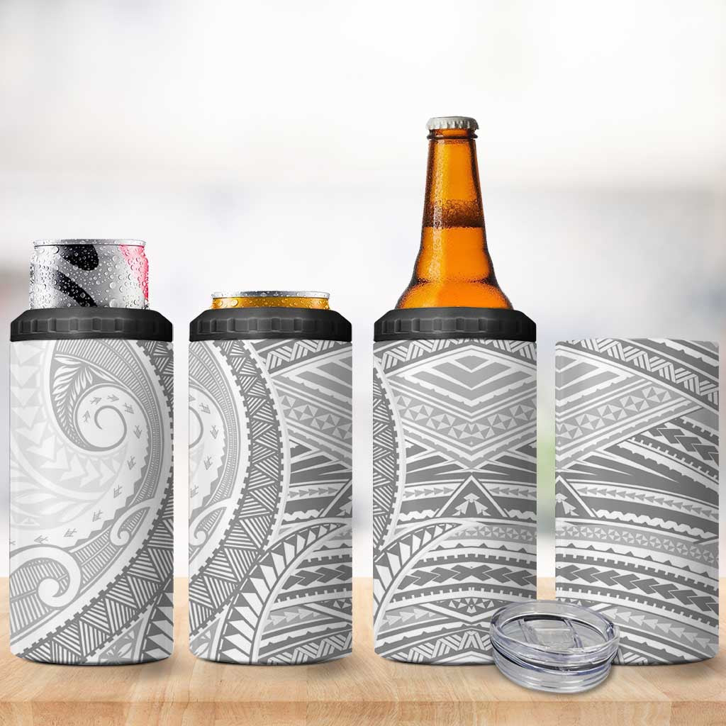 American Samoa White Sunday 4 in 1 Can Cooler Tumbler Polynesian Lotu Tamaiti - Polynesian Pride