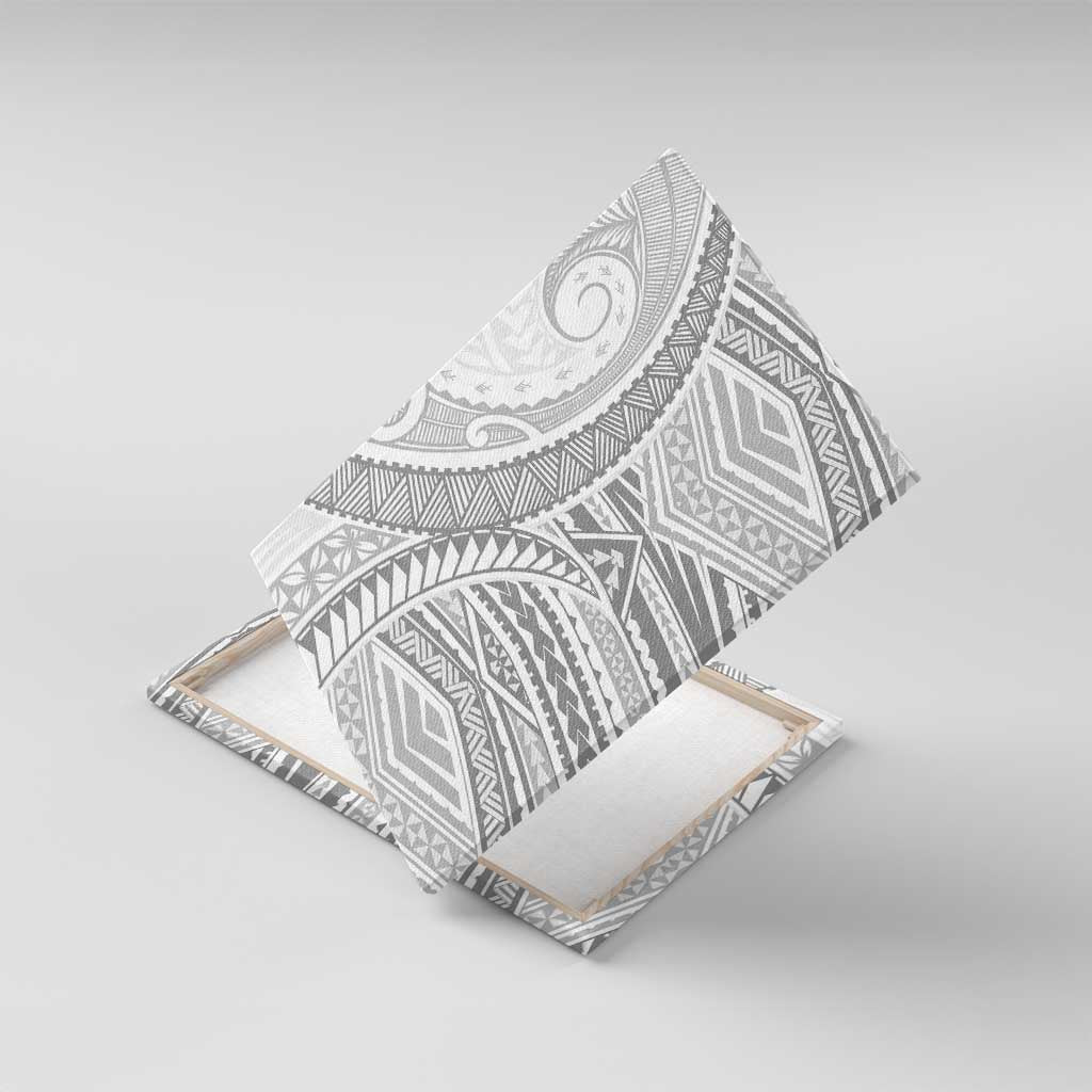 American Samoa White Sunday Canvas Wall Art Polynesian Lotu Tamaiti - Polynesian Pride