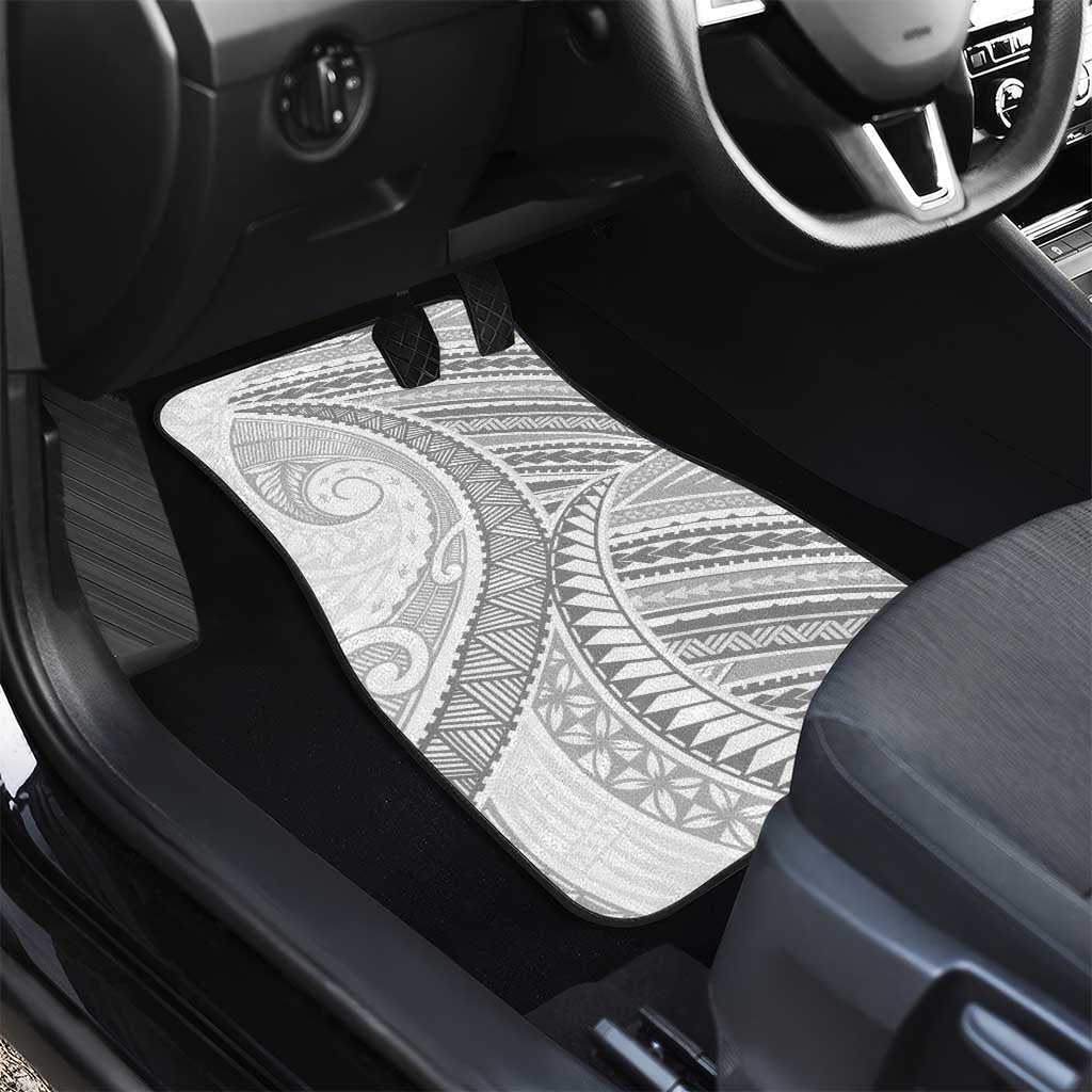 American Samoa White Sunday Car Mats Polynesian Lotu Tamaiti - Polynesian Pride