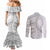 American Samoa White Sunday Couples Matching Mermaid Dress and Long Sleeve Button Shirt Polynesian Lotu Tamaiti - Polynesian Pride