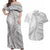 American Samoa White Sunday Couples Matching Off Shoulder Maxi Dress and Hawaiian Shirt Polynesian Lotu Tamaiti - Polynesian Pride