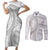 American Samoa White Sunday Couples Matching Short Sleeve Bodycon Dress and Long Sleeve Button Shirt Polynesian Lotu Tamaiti - Polynesian Pride