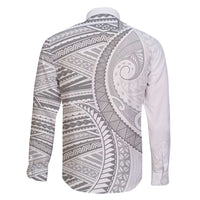 American Samoa White Sunday Family Matching Off Shoulder Maxi Dress and Hawaiian Shirt Polynesian Lotu Tamaiti - Polynesian Pride