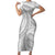 American Samoa White Sunday Family Matching Short Sleeve Bodycon Dress and Hawaiian Shirt Polynesian Lotu Tamaiti - Polynesian Pride
