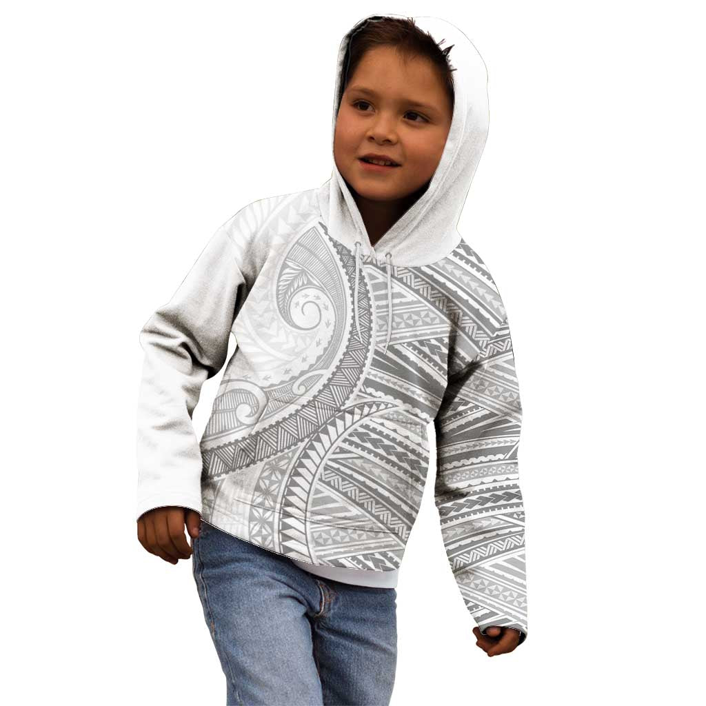 American Samoa White Sunday Kid Hoodie Polynesian Lotu Tamaiti - Polynesian Pride