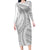 American Samoa White Sunday Long Sleeve Bodycon Dress Polynesian Lotu Tamaiti - Polynesian Pride