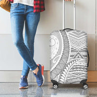 American Samoa White Sunday Luggage Cover Polynesian Lotu Tamaiti - Polynesian Pride