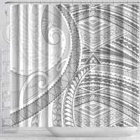 American Samoa White Sunday Shower Curtain Polynesian Lotu Tamaiti - Polynesian Pride