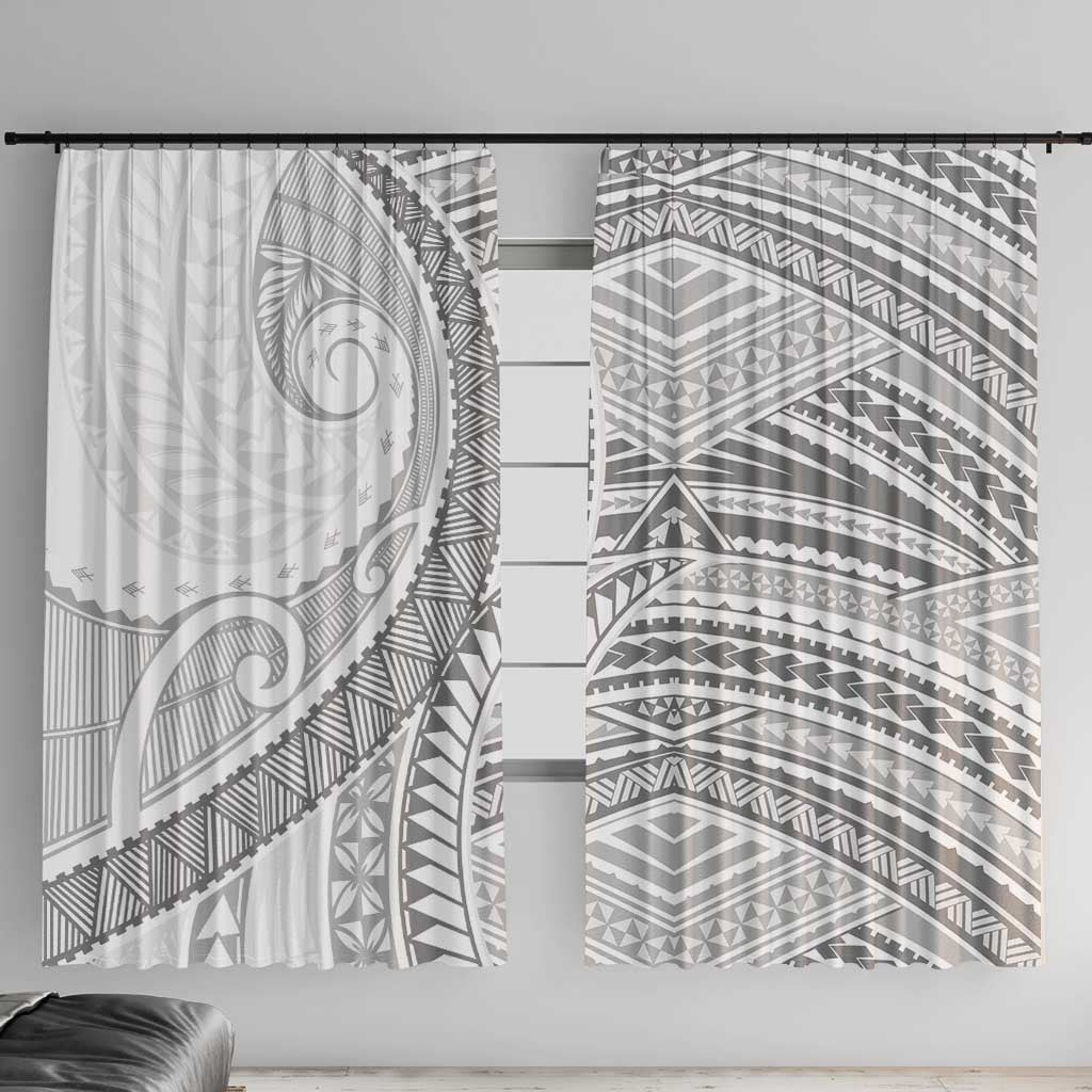American Samoa White Sunday Window Curtain Polynesian Lotu Tamaiti - Polynesian Pride