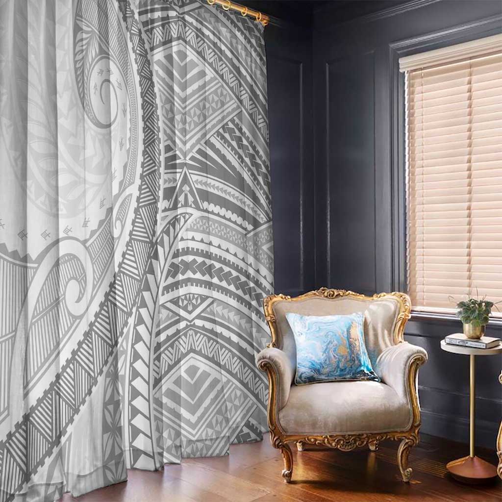 American Samoa White Sunday Window Curtain Polynesian Lotu Tamaiti - Polynesian Pride