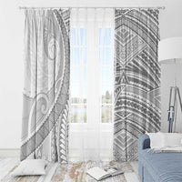 American Samoa White Sunday Window Curtain Polynesian Lotu Tamaiti - Polynesian Pride