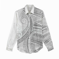 American Samoa White Sunday Women Casual Shirt Polynesian Lotu Tamaiti - Polynesian Pride