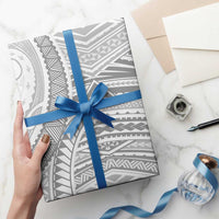 American Samoa White Sunday Wrapping Paper Polynesian Lotu Tamaiti - Polynesian Pride