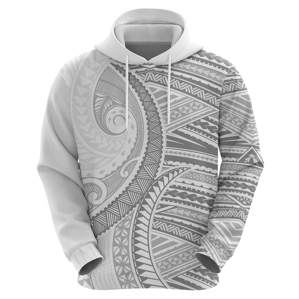 American Samoa White Sunday Zip Hoodie Polynesian Lotu Tamaiti - Polynesian Pride
