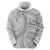 American Samoa White Sunday Zip Hoodie Polynesian Lotu Tamaiti - Polynesian Pride