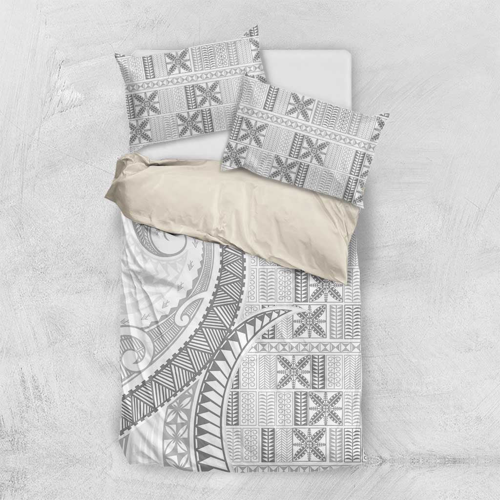 Niue White Sunday Bedding Set Niuean Lotu Tamaiti Hiapo Pattern - Polynesian Pride