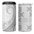 Niue White Sunday 4 in 1 Can Cooler Tumbler Niuean Lotu Tamaiti Hiapo Pattern - Polynesian Pride