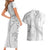 Niue White Sunday Couples Matching Short Sleeve Bodycon Dress and Hawaiian Shirt Niuean Lotu Tamaiti Hiapo Pattern - Polynesian Pride