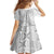 Niue White Sunday Family Matching Off The Shoulder Long Sleeve Dress and Hawaiian Shirt Niuean Lotu Tamaiti Hiapo Pattern - Polynesian Pride