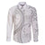 Niue White Sunday Family Matching Off The Shoulder Long Sleeve Dress and Hawaiian Shirt Niuean Lotu Tamaiti Hiapo Pattern - Polynesian Pride