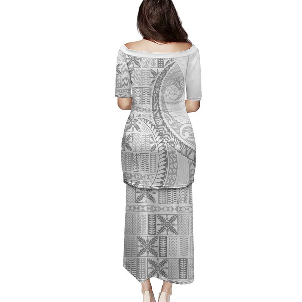 Niue White Sunday Family Matching Puletasi and Hawaiian Shirt Niuean Lotu Tamaiti Hiapo Pattern - Polynesian Pride