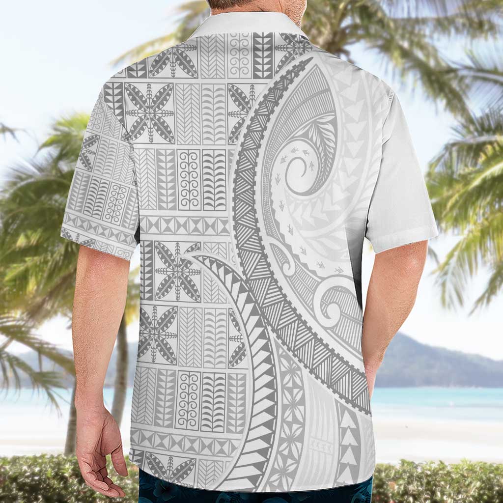 Niue White Sunday Hawaiian Shirt Niuean Lotu Tamaiti Hiapo Pattern - Polynesian Pride