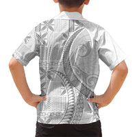 Niue White Sunday Hawaiian Shirt Niuean Lotu Tamaiti Hiapo Pattern - Polynesian Pride