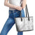Niue White Sunday Leather Tote Bag Niuean Lotu Tamaiti Hiapo Pattern - Polynesian Pride