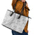 Niue White Sunday Leather Tote Bag Niuean Lotu Tamaiti Hiapo Pattern - Polynesian Pride
