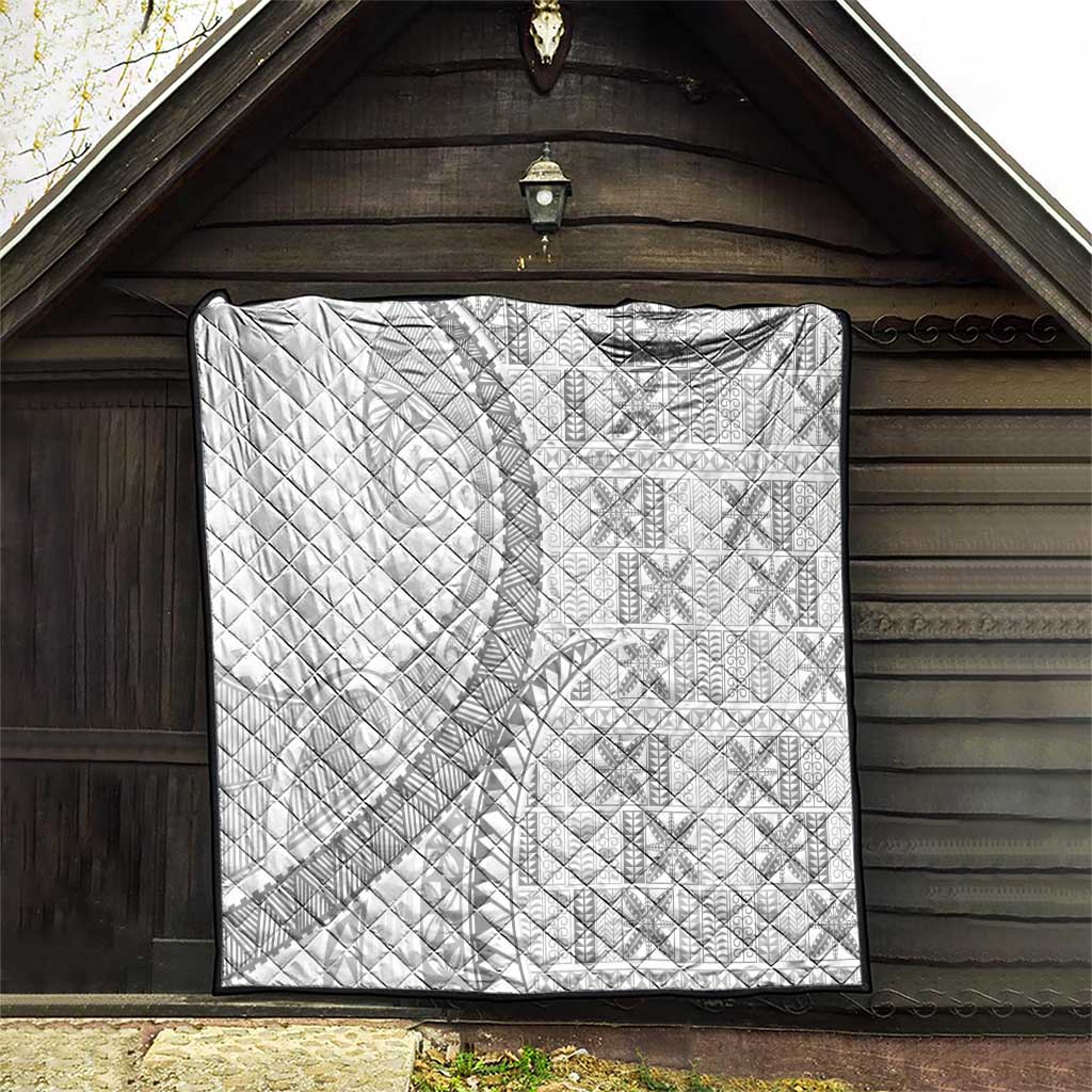 Niue White Sunday Quilt Niuean Lotu Tamaiti Hiapo Pattern - Polynesian Pride
