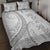 Niue White Sunday Quilt Bed Set Niuean Lotu Tamaiti Hiapo Pattern - Polynesian Pride
