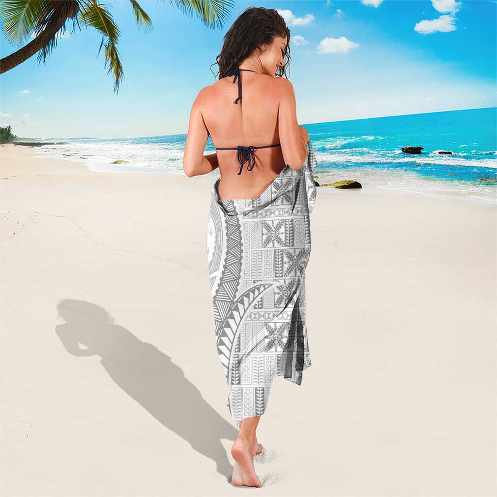 Niue White Sunday Sarong Niuean Lotu Tamaiti Hiapo Pattern - Polynesian Pride