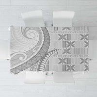 Niue White Sunday Tablecloth Niuean Lotu Tamaiti Hiapo Pattern - Polynesian Pride