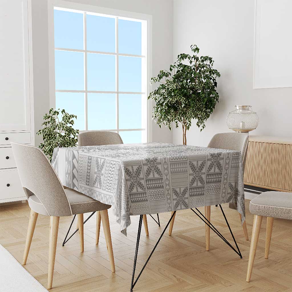 Niue White Sunday Tablecloth Niuean Lotu Tamaiti Hiapo Pattern - Polynesian Pride