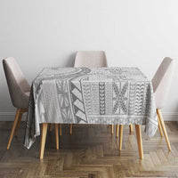 Niue White Sunday Tablecloth Niuean Lotu Tamaiti Hiapo Pattern - Polynesian Pride
