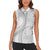 Niue White Sunday Women Sleeveless Polo Shirt Niuean Lotu Tamaiti Hiapo Pattern - Polynesian Pride
