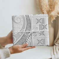 Niue White Sunday Wrapping Paper Niuean Lotu Tamaiti Hiapo Pattern - Polynesian Pride