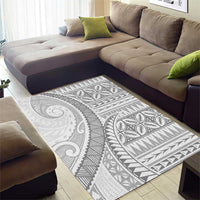 Polynesian White Sunday Area Rug Lotu Tamaiti Melanesian Pattern - Polynesian Pride