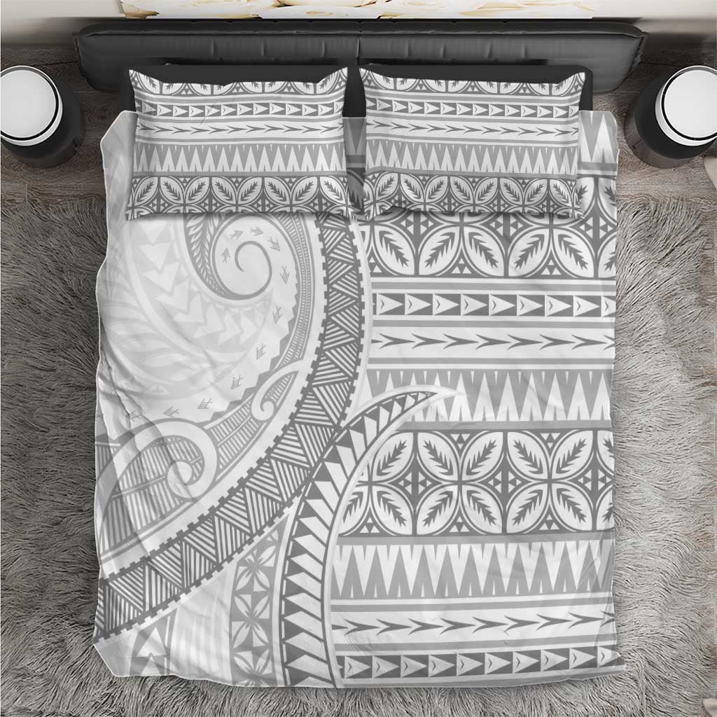 Polynesian White Sunday Bedding Set Lotu Tamaiti Melanesian Pattern - Polynesian Pride