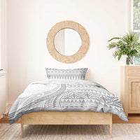 Polynesian White Sunday Bedding Set Lotu Tamaiti Melanesian Pattern - Polynesian Pride