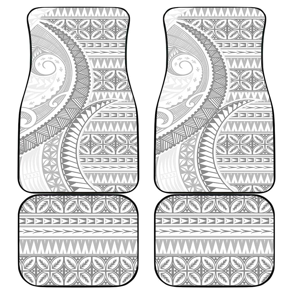 Polynesian White Sunday Car Mats Lotu Tamaiti Melanesian Pattern - Polynesian Pride