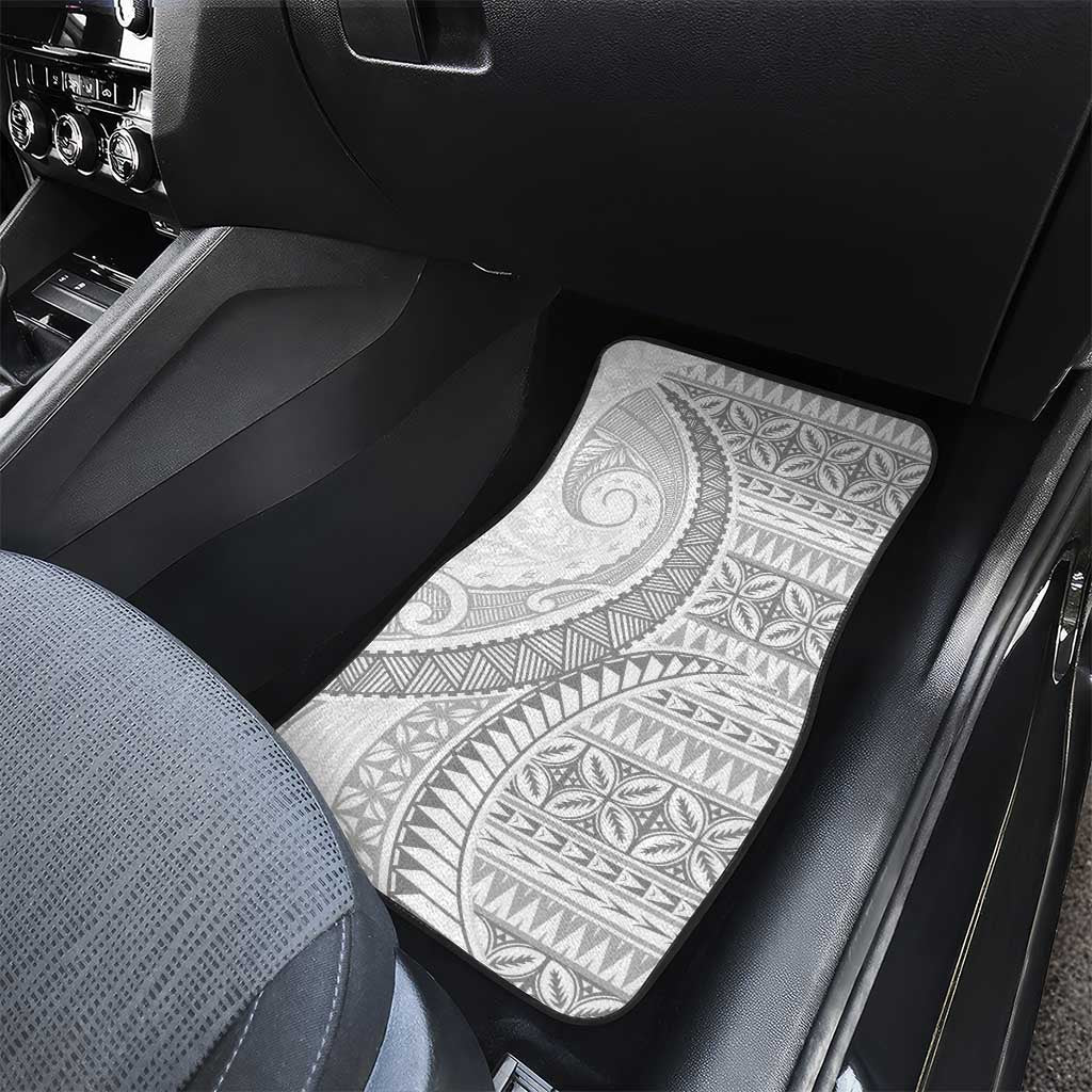 Polynesian White Sunday Car Mats Lotu Tamaiti Melanesian Pattern - Polynesian Pride