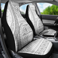 Polynesian White Sunday Car Seat Cover Lotu Tamaiti Melanesian Pattern - Polynesian Pride