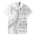 Polynesian White Sunday Family Matching Mermaid Dress and Hawaiian Shirt Lotu Tamaiti Melanesian Pattern - Polynesian Pride