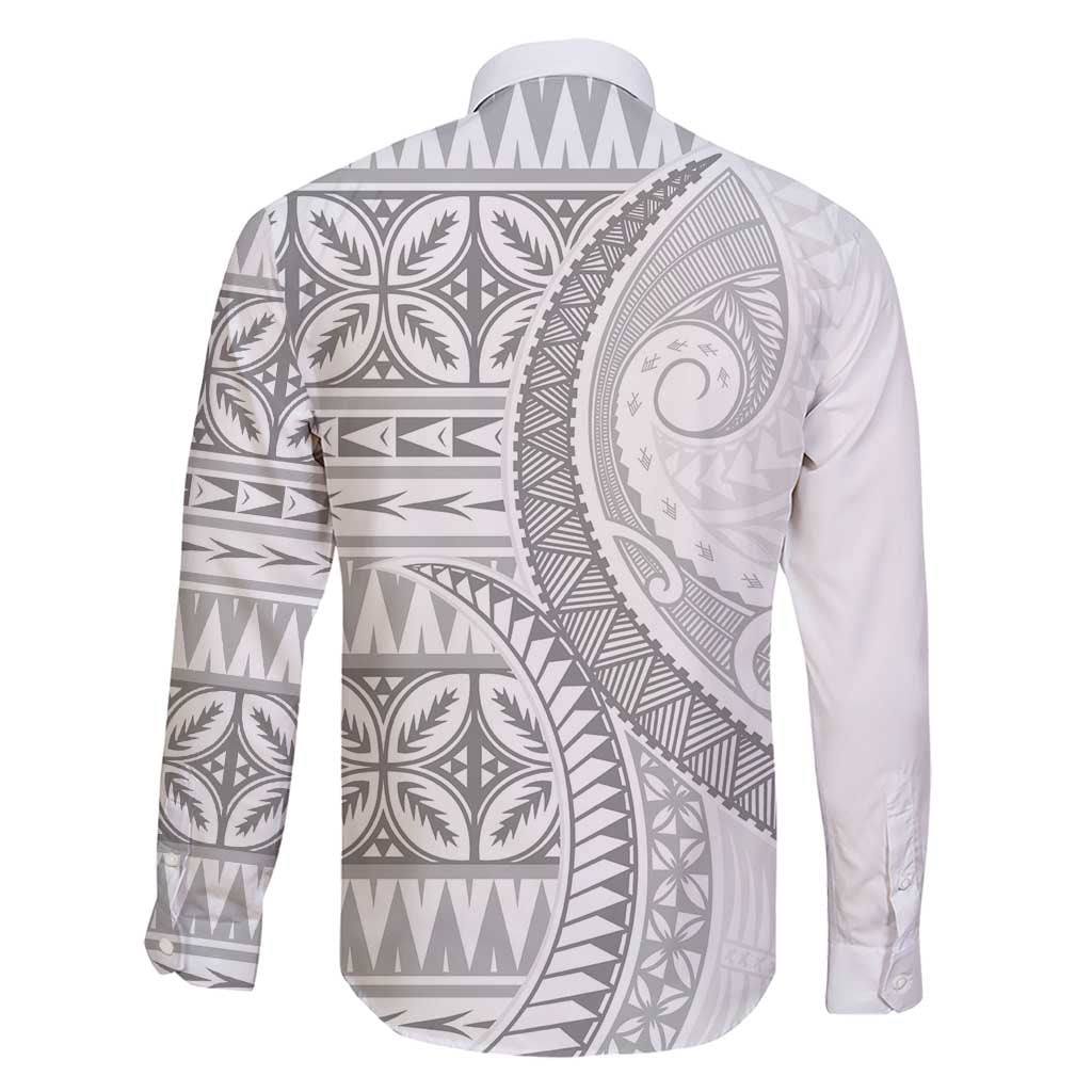 Polynesian White Sunday Family Matching Short Sleeve Bodycon Dress and Hawaiian Shirt Lotu Tamaiti Melanesian Pattern LT9 - Polynesian Pride