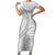 Polynesian White Sunday Family Matching Short Sleeve Bodycon Dress and Hawaiian Shirt Lotu Tamaiti Melanesian Pattern - Polynesian Pride