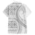 Polynesian White Sunday Family Matching Tank Maxi Dress and Hawaiian Shirt Lotu Tamaiti Melanesian Pattern - Polynesian Pride